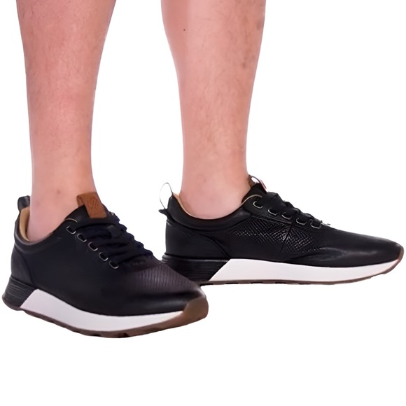 JOHNSTON & MURPHY • Kinnon Perfed Jogger Sneakers Shoes Black Includes Box - Picture 6 of 7